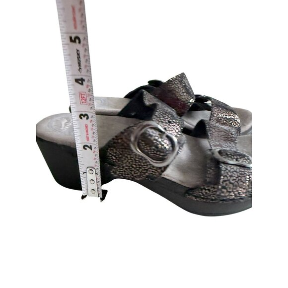 DANSKO Black Silver Metallic Leather Sandals Size 37 / 6.5 - Picture 6 of 8